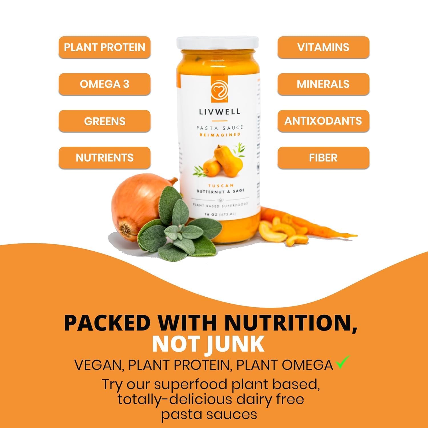 Amazon.com : LIVWELL Tuscan Butternut Squash Pasta Sauce - Plant